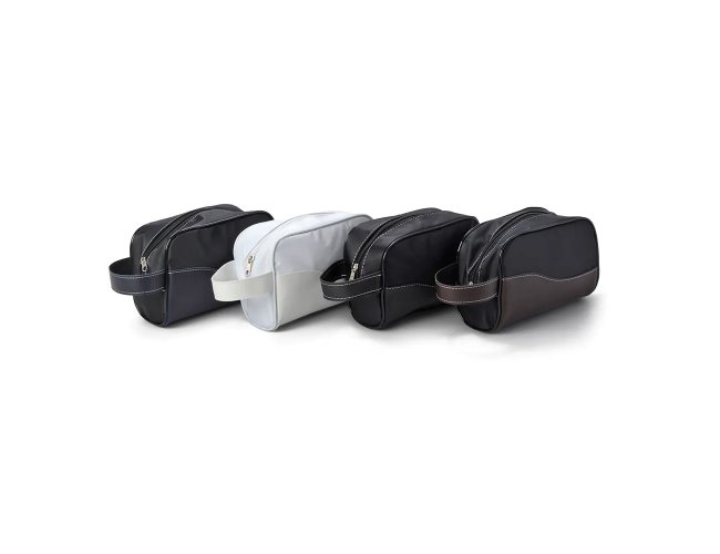 Necessaire de Couro Sinttico e Nylon