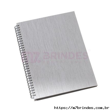 Caderno de Negócios Grande Capa Metalizada Prata