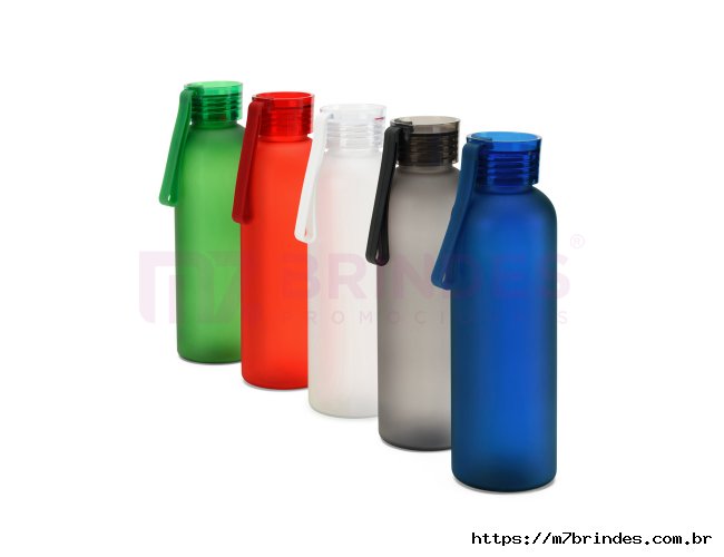 Squeeze esportiva em PET 100% reciclado, com acabamento fosco (600 mL)