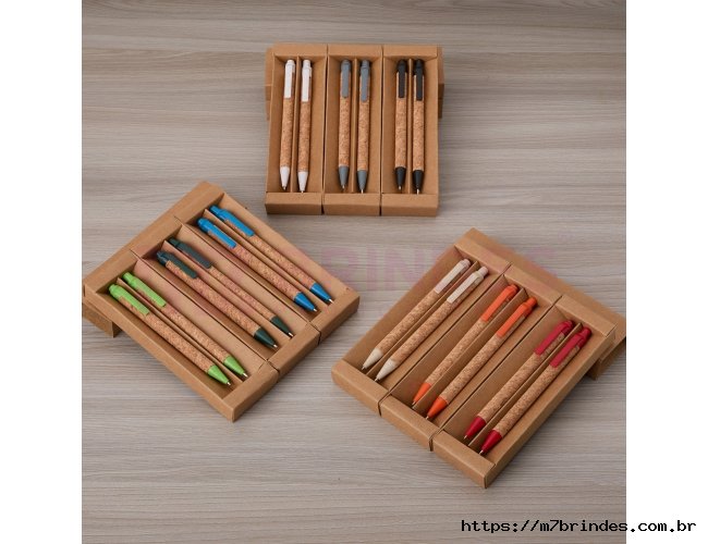 Kit Ecolgico Caneta e Lapiseira Cortia