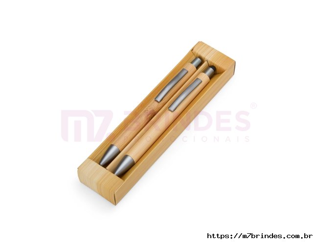 Kit Ecolgico Caneta e Lapiseira Bambu
