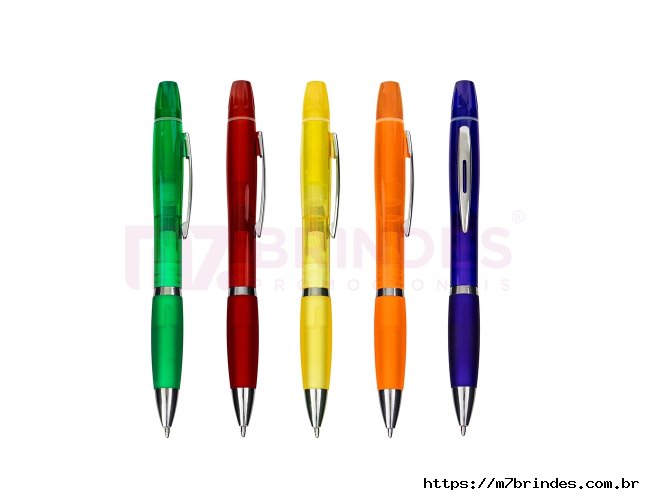 Caneta Pl�stica com Marca-Texto