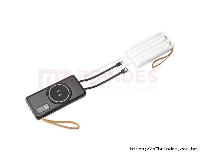 Power Bank 10.000mAh com Carregamento via Indução ou via Cabo