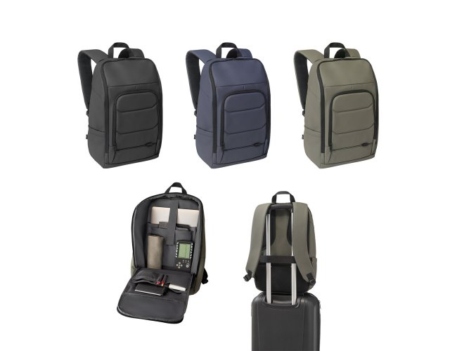 TOULON. Mochila notebook em 600D, poliéster reciclado, alta densidade, resistente à água 16" 19