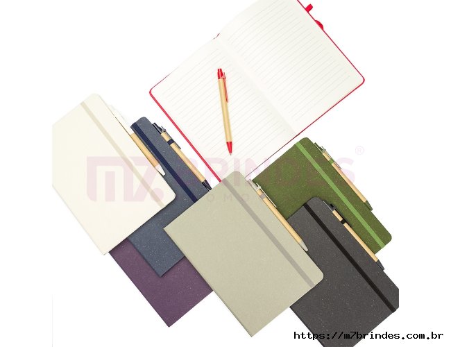 Caderneta Fibra de Arroz com Caneta