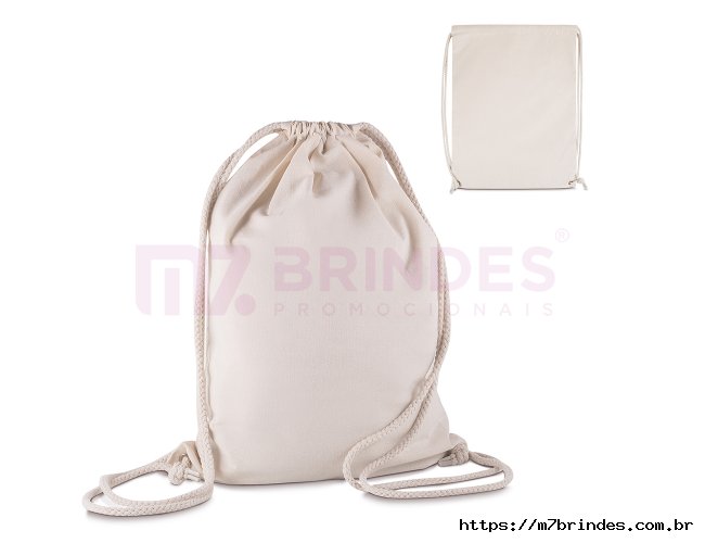 Sacola/Mochila em algodo 145g/m (41x33x10cm)