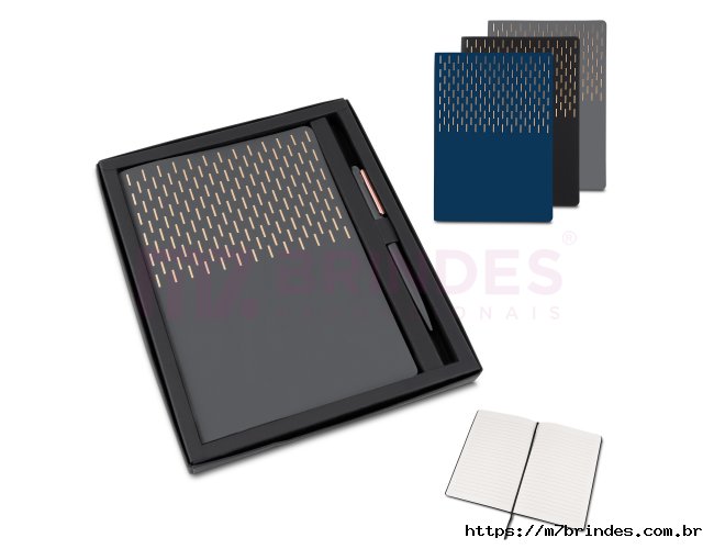 Kit Escritrio Capa em PU e Caneta Metalica