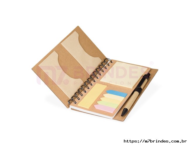 Caderno Ecológico com Autoadesivos e Caneta