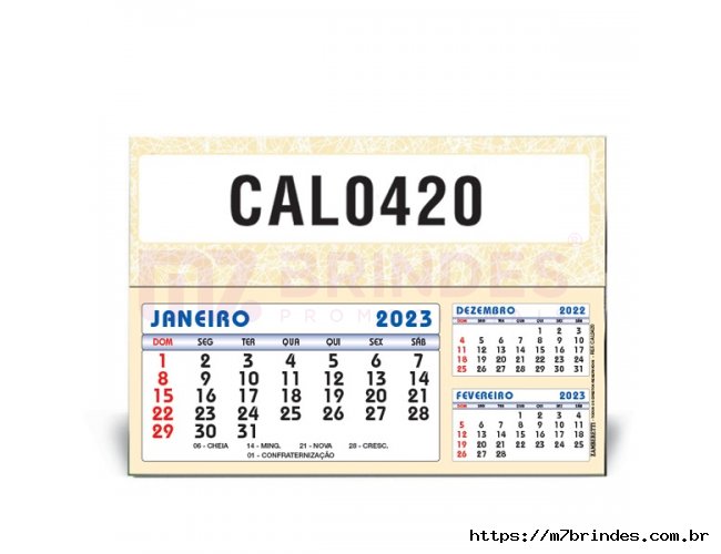 Calendrio de Mesa Folhinhas