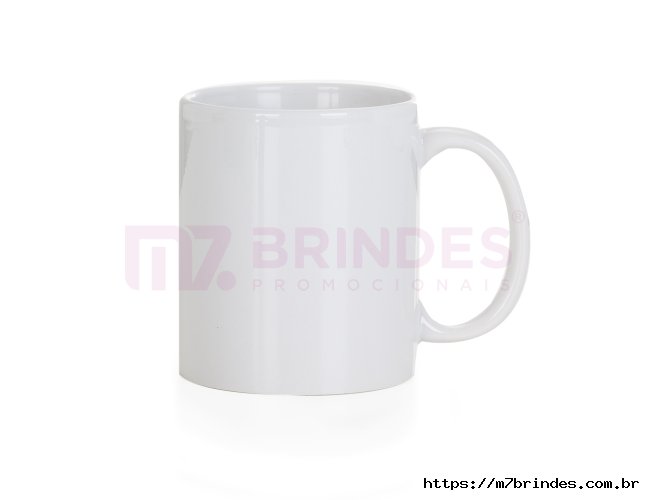 CANECA CERAMICA BRANCA C/ALCA/INT. PRETA 325ML