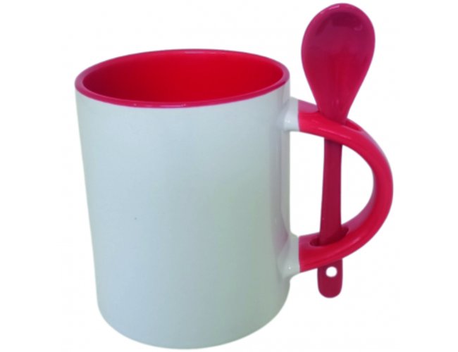 caneca porcelana com colher