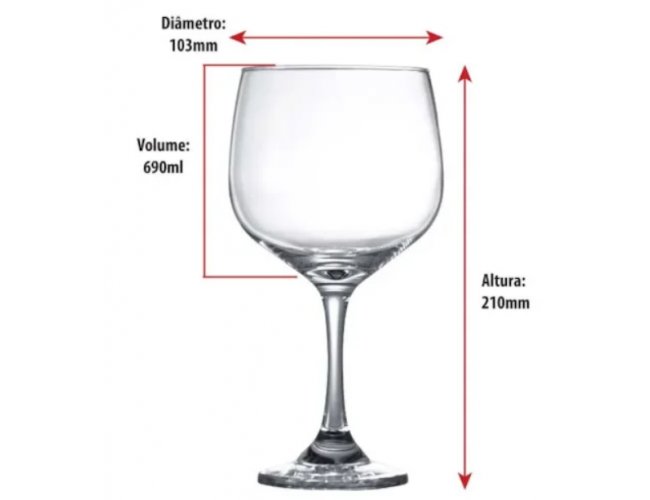 Taa de Vidro para Gin 690ml