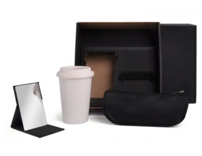 Kit Necessaire, Copo C/ Tampa E Espelho - 3 Ps