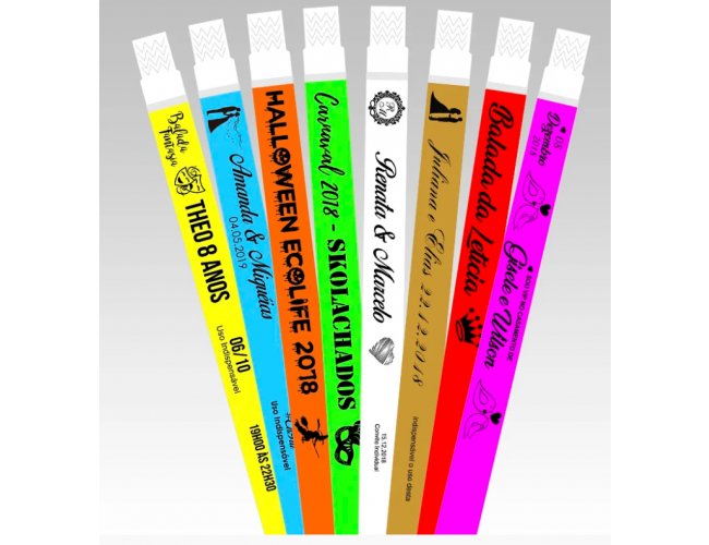 pulseira Tyvek colorida