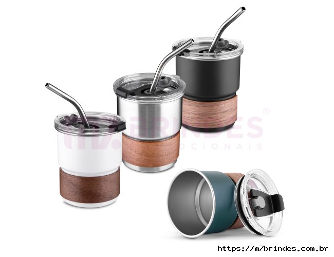 Copo em inox com canudo