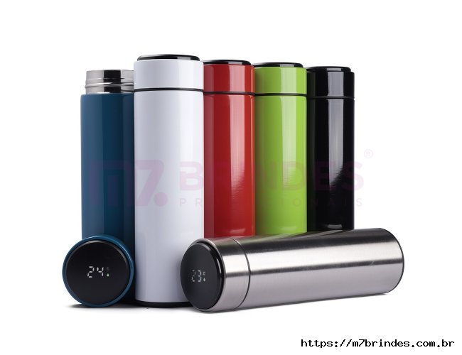 Garrafa Inox 500 ml com Display LED