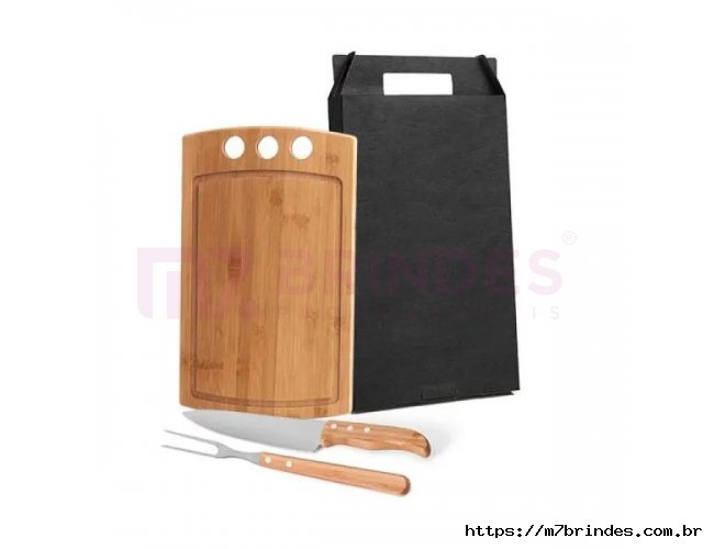 Conj. Para Churrasco Em Bambu / Inox - 3 Ps