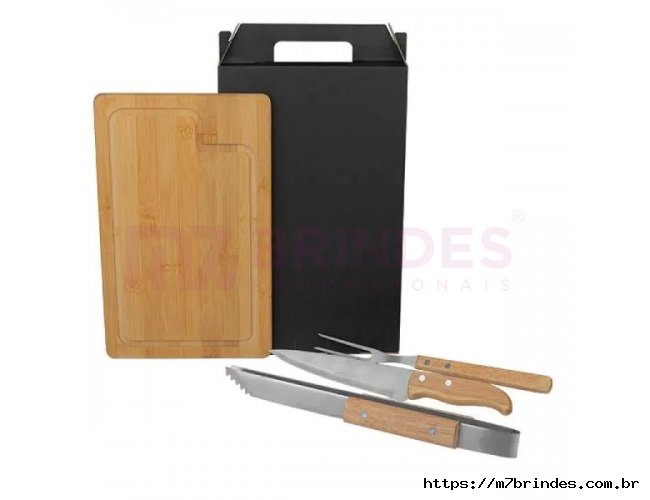 Conj. Para Churrasco Com Pegador - 4 Ps