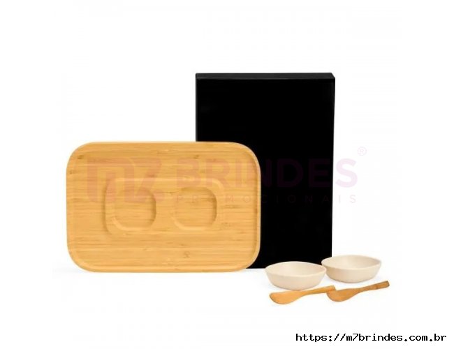 Conj. Para Petisco Em Bambu / Fibra De Bambu - 5 Pçs