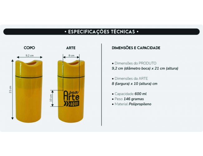 Porta garrafa 600ml
