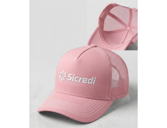 Boné trucker americano em brim médio