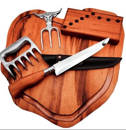 Kit Churrasco Personalizado com Faca 7” e Acessórios